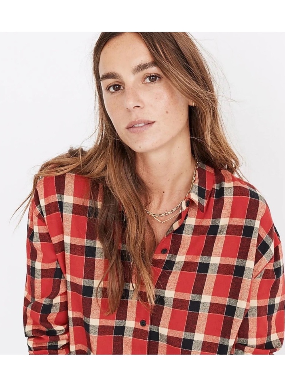 Madewell Red and Black Plaid Shirt